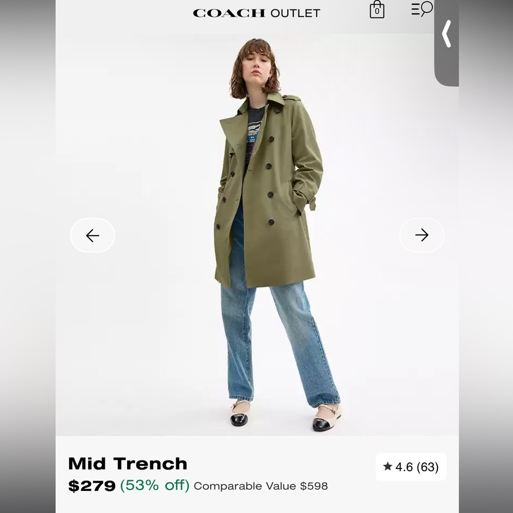 Coach Mid Trench Coat
